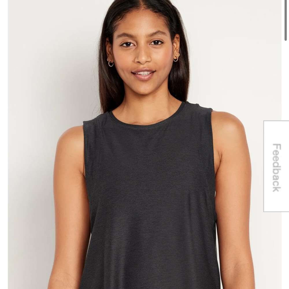 Old Navy Active Cloud 94 Soft Go Dry Charcoal Muscle Tee Large L